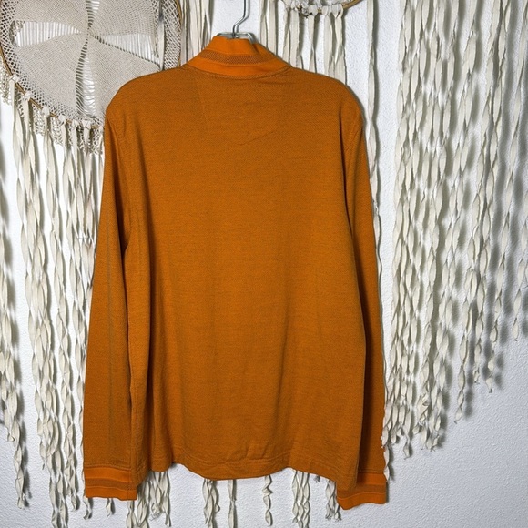Robert Graham Men's Orange Knit Quarter Zip Long Sleeve Pullover Size Large - Picture 10 of 10